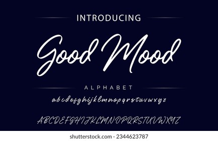 Good Mood signature Font Calligraphy Logotype Script Brush Font Type Font lettering handwritten