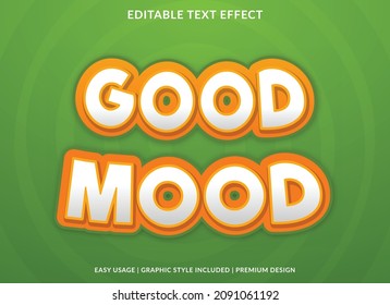 good mood text effect template with bold and modern style use for business brand and logo