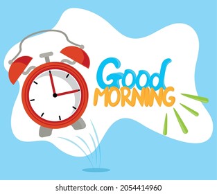 Good Morning Alarm Clock Card Stock Vector (Royalty Free) 2054414960 ...