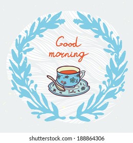 Good morning background with cup