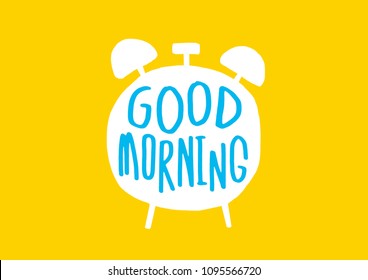 Good morning banners have lovely words, alarm clocks. Vector.