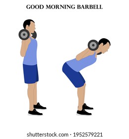 Good Morning Barbell Exercise Workout Vector Stok Vektör (Telifsiz) 1952579...