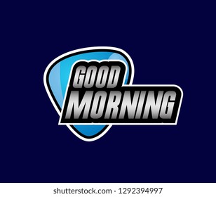 good morning, beautiful greeting card background or banner with blue theme. design illustration - Vector