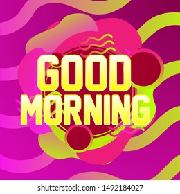 good morning, beautiful greeting card background or banner with violet theme. vector design illustration