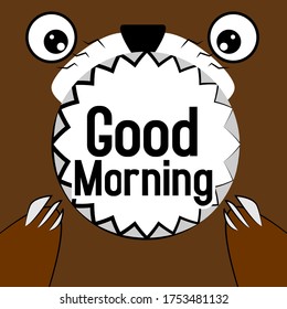 Good morning, beautiful greeting card background or banner with cute bear theme. vector illustration
