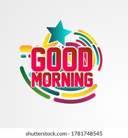 good morning, beautiful greeting card background or banner with star theme. vector illustration