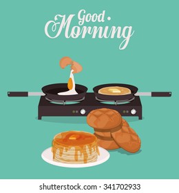 good morning breakfast design, vector illustration eps10 graphic 