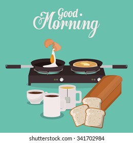good morning breakfast design, vector illustration eps10 graphic 