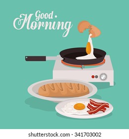 good morning breakfast design, vector illustration eps10 graphic 