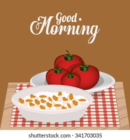good morning breakfast design, vector illustration eps10 graphic 