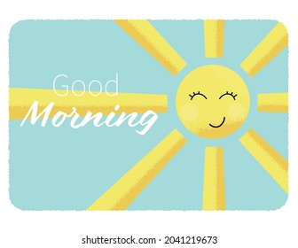 Good Morning Card Banner Text Smiling Stock Vector (Royalty Free ...