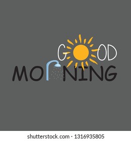 Good Morning card Flat Design