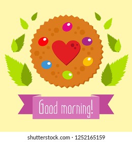 Good morning, cheerful breakfast - cute foods, vector graphics. Good for banners, menu covers, packaging.