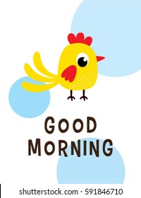 good morning chicken vector