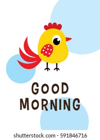 Good Morning Chicken Vector Stock Vector (Royalty Free) 591846716 ...