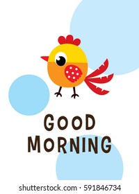good morning chicken vector