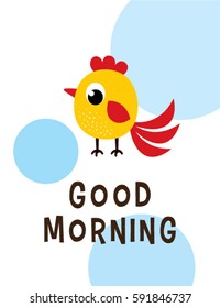 good morning chicken vector