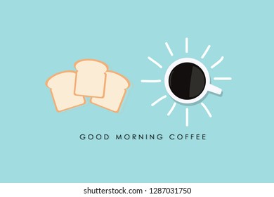 Good morning Coffee and Bread Background Wallpaper