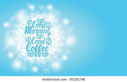 Good Morning Coffee Break Breakfast Drink Beverage Banner With Copy Space Flat Vector Illustration