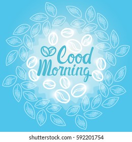 Good Morning Coffee Break Breakfast Drink Beverage Banner With Copy Space Flat Vector Illustration