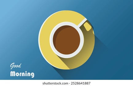 Good morning, Coffee Cup Minimalist Flat Design Illustration