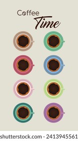 Good morning, Coffee cup,  Coffee time, Multicolored cups, Many coffee cups