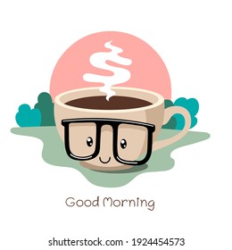 Good Morning Coffee Illustration Vector Art