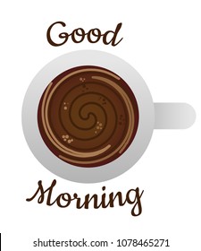 Good morning coffee on white background vector illustration flat desing