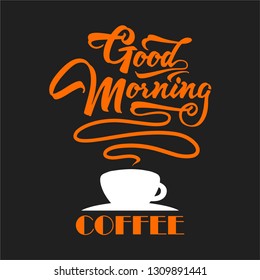 good morning coffee typography vector design
