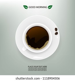 Good morning! Cup of coffee. Vector illustration
