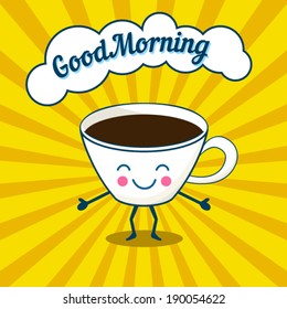 Good Morning Cup Illustration Cup Stock Vector (Royalty Free) 190054622 ...