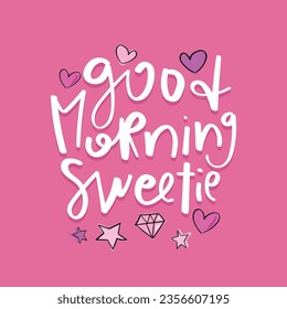 Good morning cute typography sleep pajama concept. Vector illustration design for fashion graphic, t shirt, print, slogan tee, card, poster.