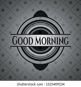 Good Morning dark badge. Vector Illustration. Detailed.