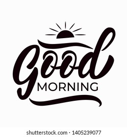 Good Morning Design Font Hand Lettering Stock Vector (Royalty Free ...