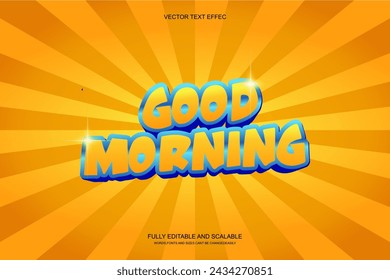 Good morning editable text effect template
