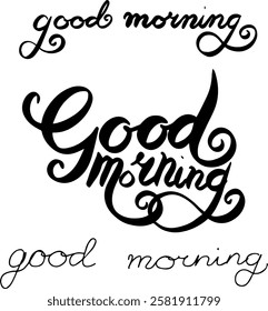 good morning floral lettering phrase quote