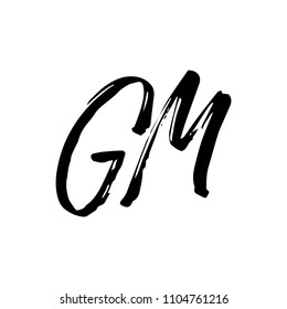GOOD MORNING. GM. GREETING HAND LETTERING