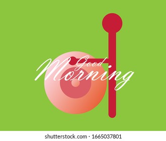 good morning, greeting card background or template banner with music tools theme. vector design illustration