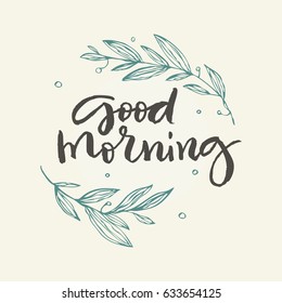 Good morning greeting card with flowers.