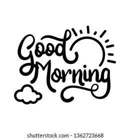 Good Morning Hand Drawing Lettering Design