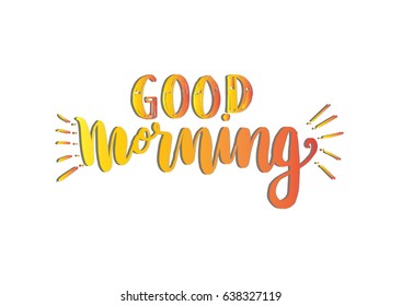 Good Morning Hand Lettering Modern Calligraphy Stock Vector (Royalty ...