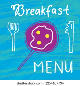 Good morning hand write sketch vector. Calligraphy illustration. Doodle breakfast menu.