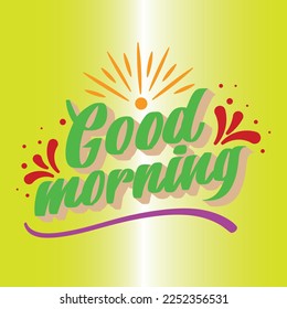 good morning illustration silhouette vector