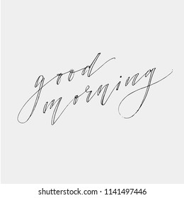 Good Morning Lettering Calligraphy Vector Text Stock Vector (Royalty ...