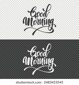 good morning lettering clipart element design