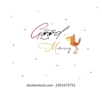 Good Morning lettering text card , banner