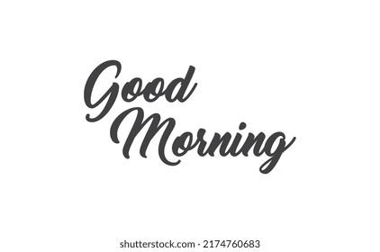 Good morning lettering text.  Vector line calligraphy.
