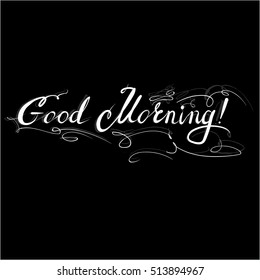 good morning lettering vector