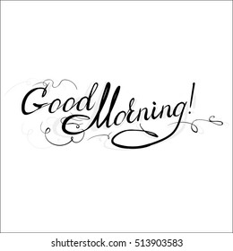 good morning lettering vector