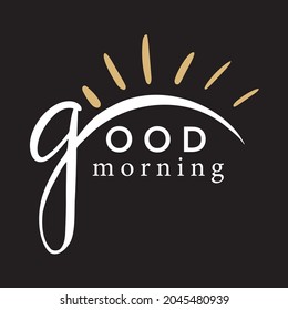 Good morning lettering. Доброе утро леттеринг. Vector illustration